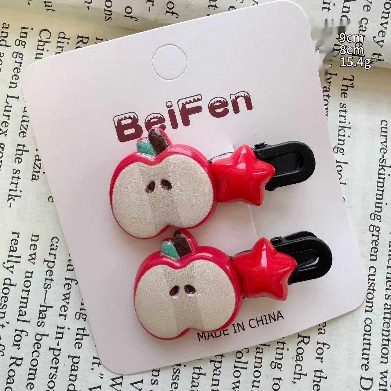 Creative Cartoon Apple And Star Hair Accessories With Christmas And New Year Themes