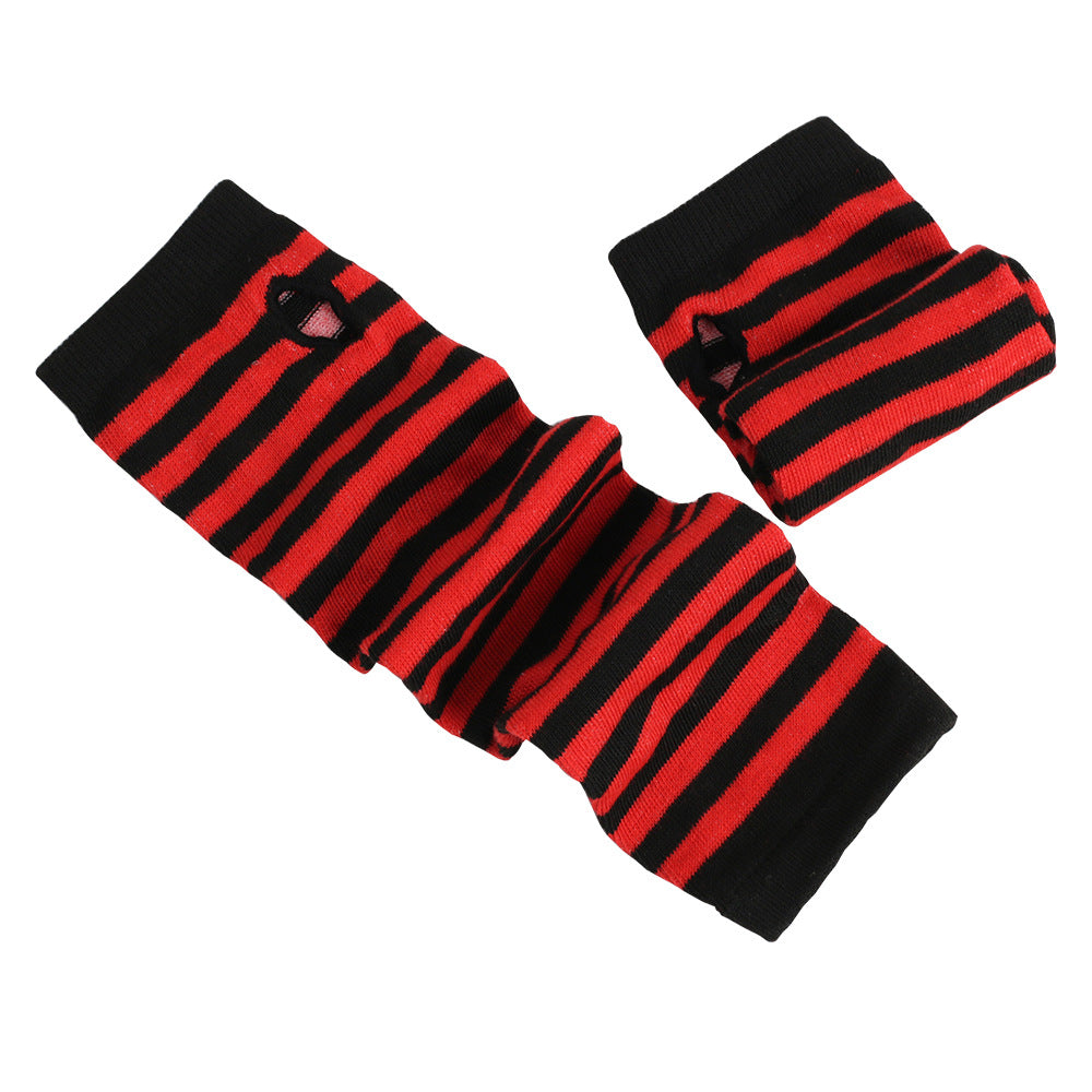 Black-and-white Striped Cotton Long Wrist Cuff