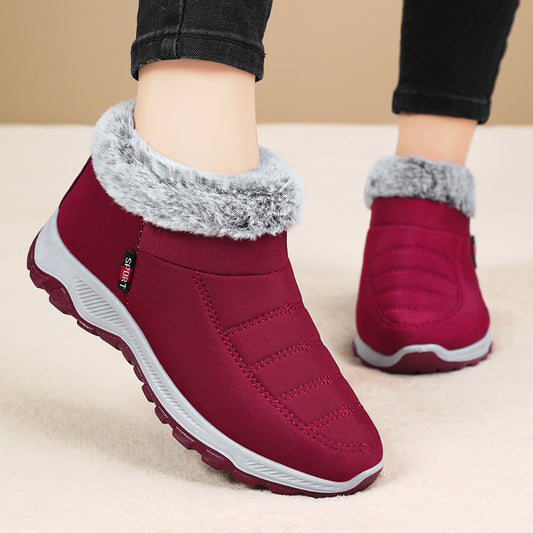 Dame bomuldsforede sko Fleeceforede polstrede varme slip-ons
