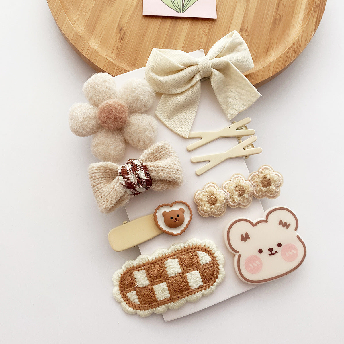 Korean Style All-match Milk Tea Color Autumn And Winter Plush Cute Flowers Barrettes Brown Bow Girl's Heart Hairpin
