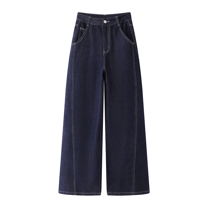 Spring And Autumn New High Waist Slimming And Straight Jeans For Women