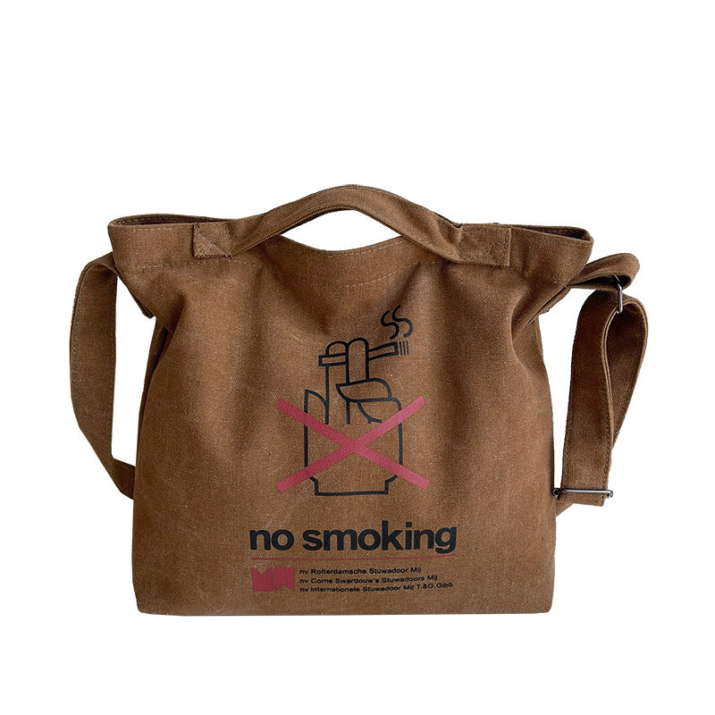 Large Capacity Casual Horizontal Thick Canvas Shoulder Bag For Men