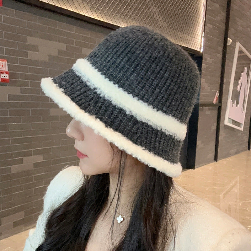 Women's Autumn And Winter New Lamb Wool Bucket Hat