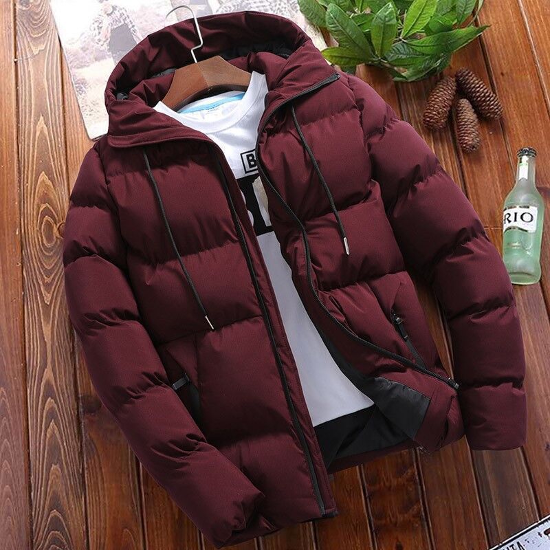 Men's Loose Short Hooded Cotton Jacket