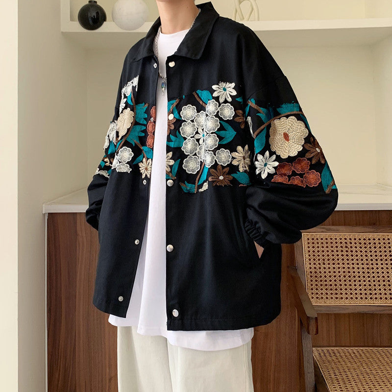 Patchwork Coat Casual Vintage Lapel Jacket Top