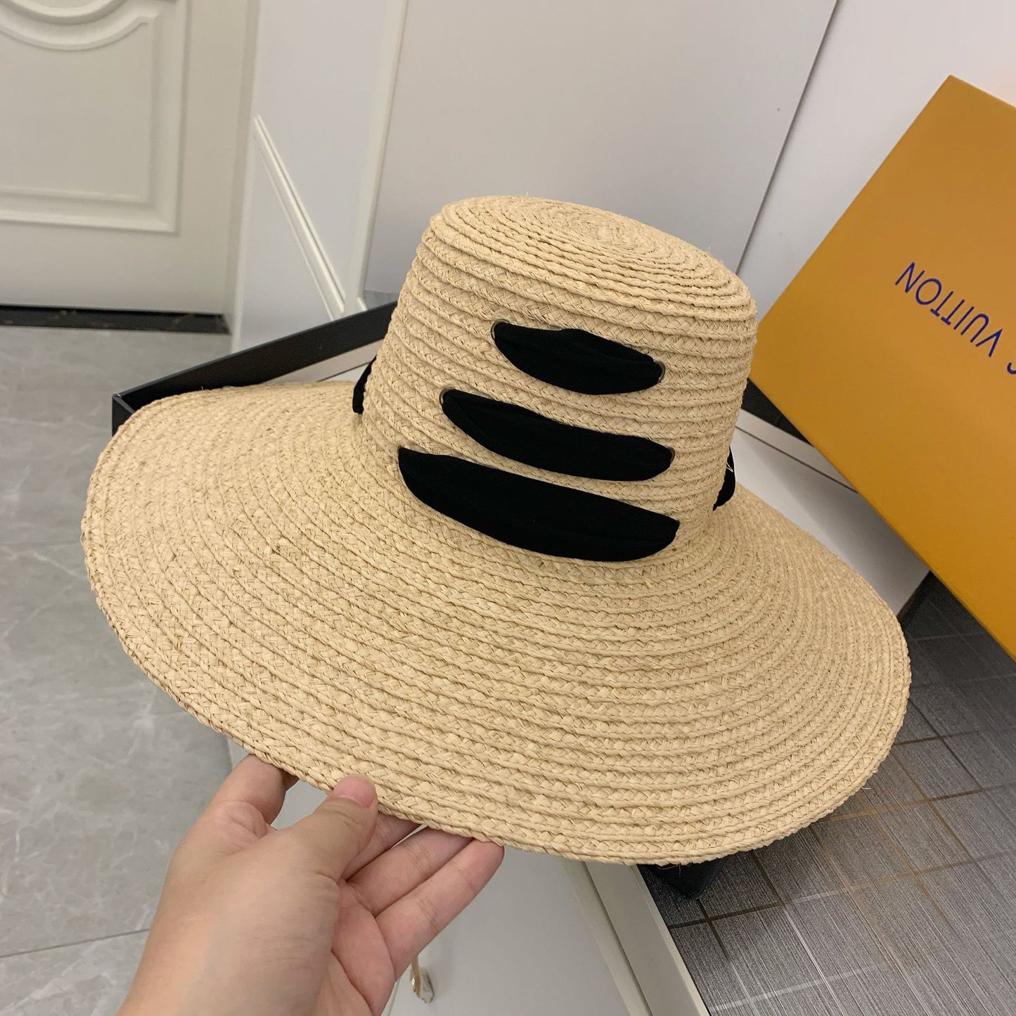 French Style Raffia Sun Protection Beach Hat
