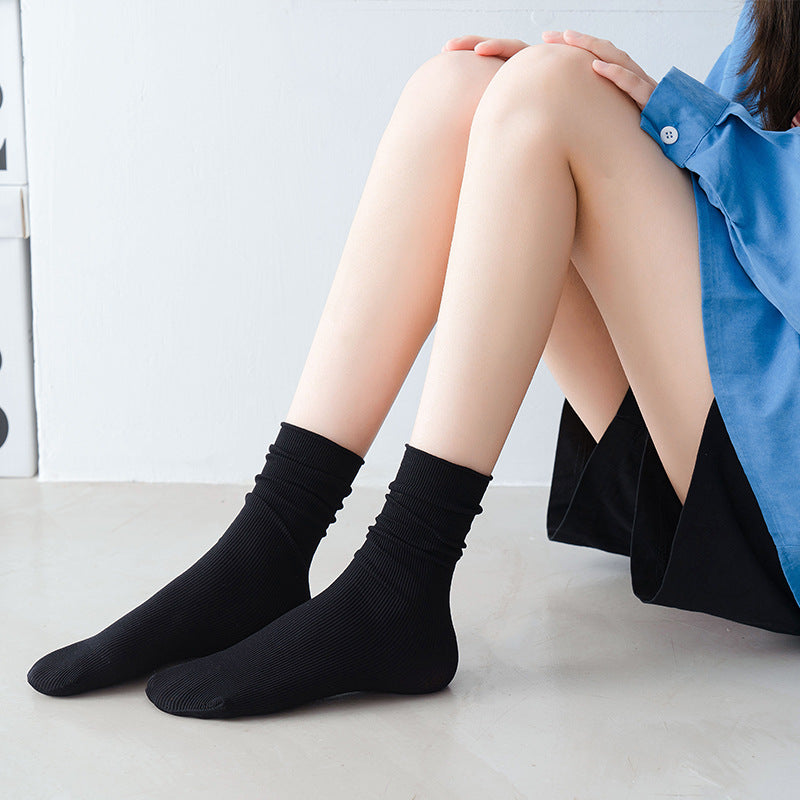 Ladies Velvet Solid Color Loose Mouth Socks
