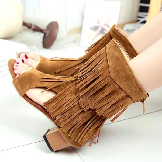 Summer Fish Mouth Hollow Boots Female