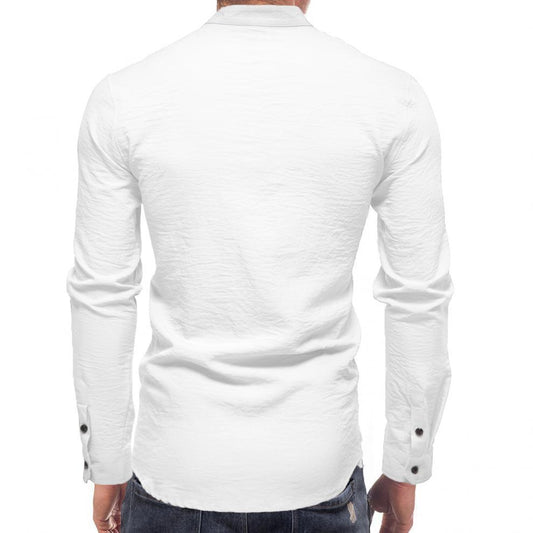 Business Men's European Size Draping Solid Color Shirt Micro