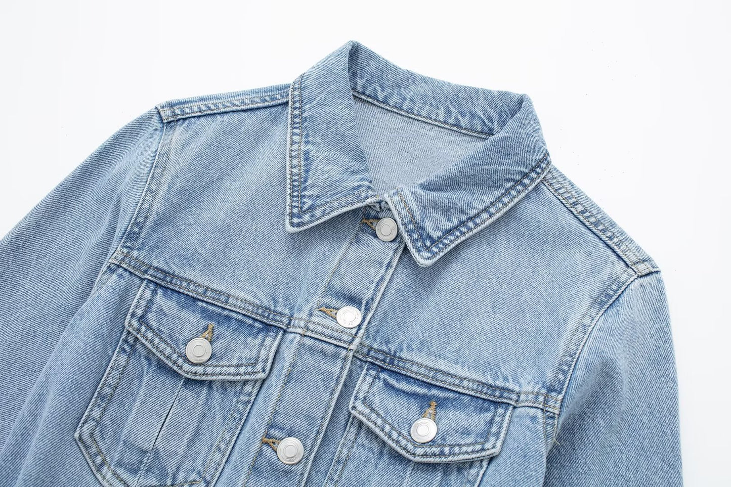 Womens Distressed Long-Sleeve Denim Belted Dress