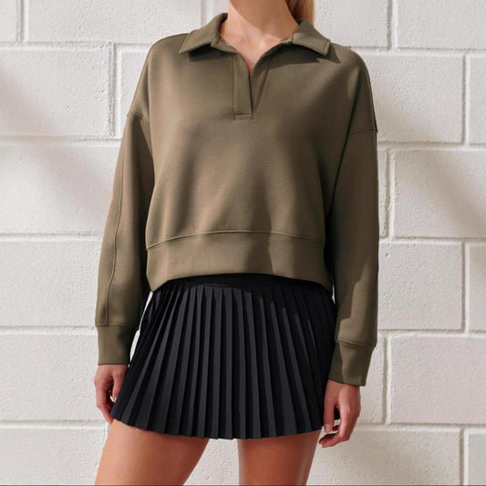 V-neck Pullover Long Sleeve Women's Clothing Fashion Casual Exercise