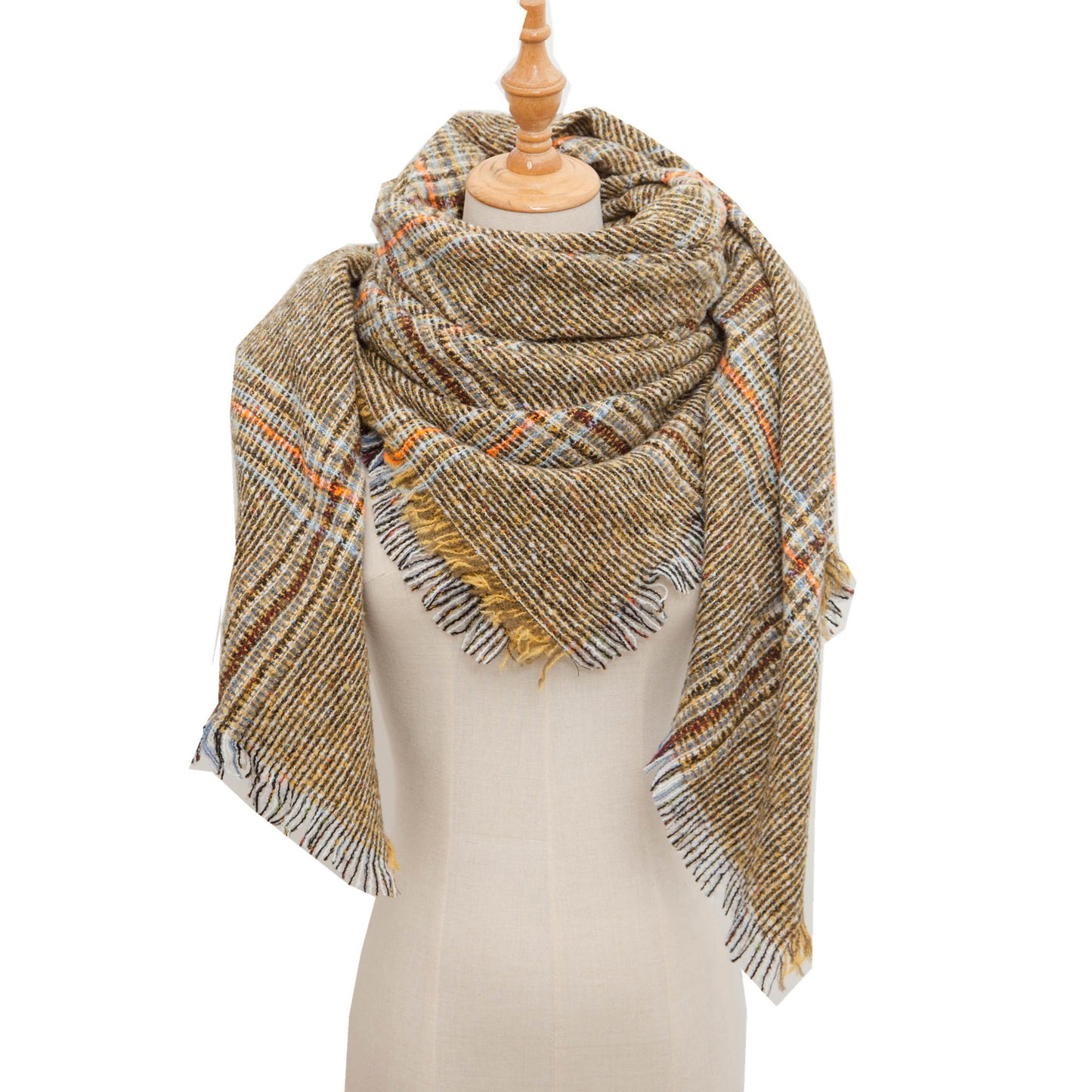 Shawl Scarf Autumn And Winter Large Plaid Triangle