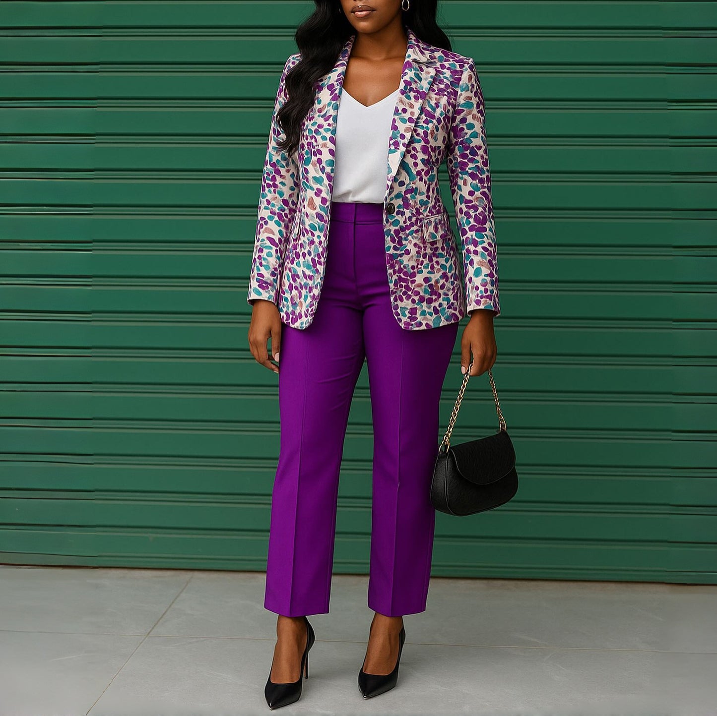 Ladies' Fashion Elegant Slim Two-piece Suit