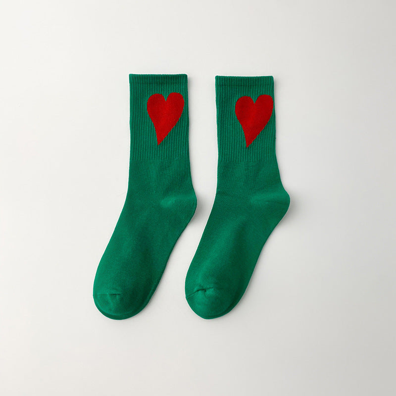 Socks Women's Big Love Medium Tube Macaron Color