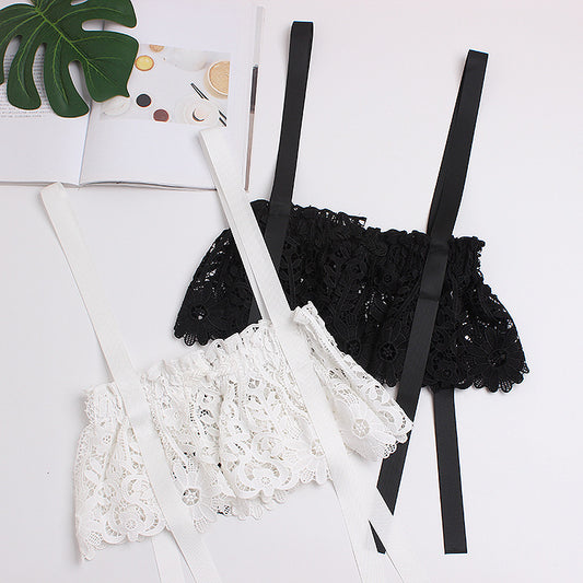Breathable Printed Lace Wide Mesh Gauze Girdle Women's Suspender-style T-shirt Skirt Dress Belt
