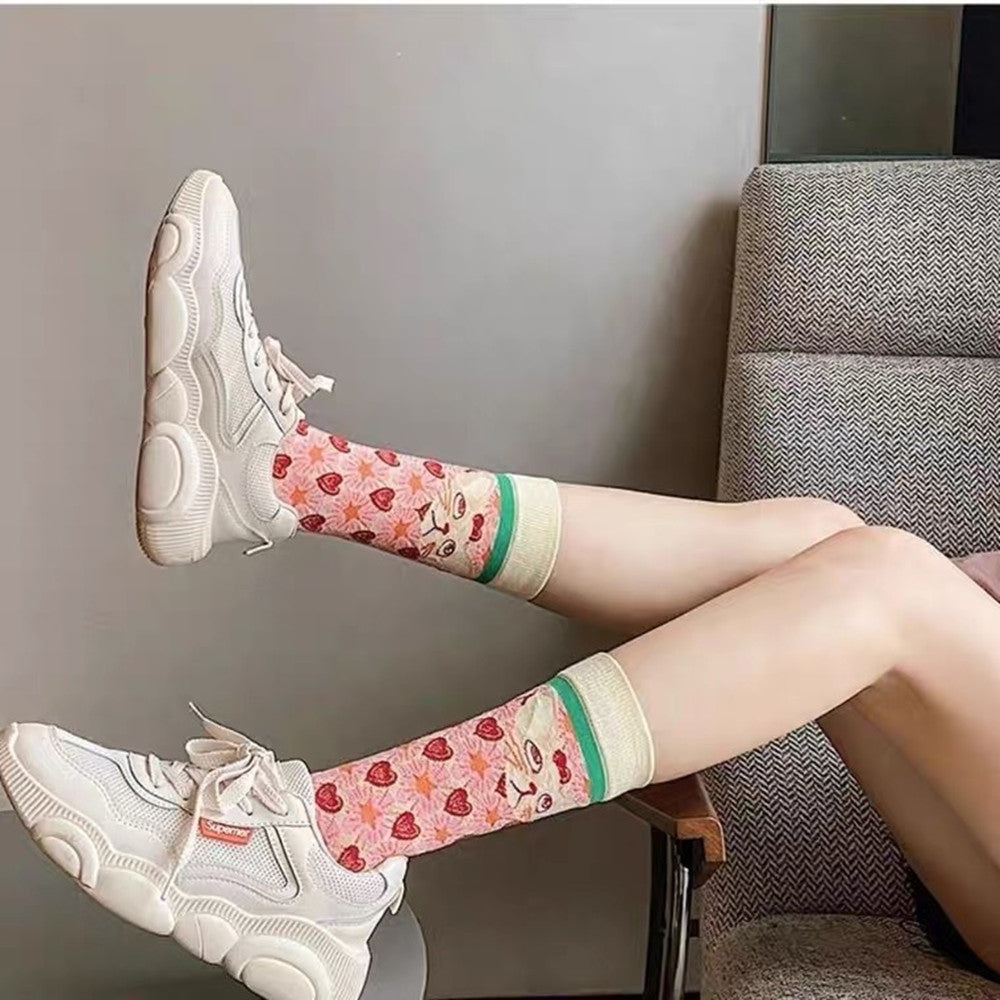 Street Skateboard Ladies Socks Oil Painting