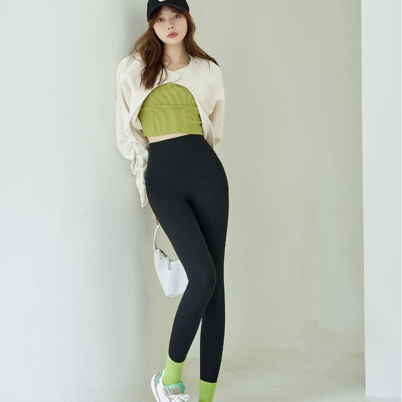 High Waist Hip Lifting And Belly Contracting Outerwear Leggings