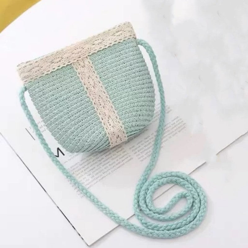 Summer Beach Sunshade Parent-Child Big Brim Straw Hat Bag Set