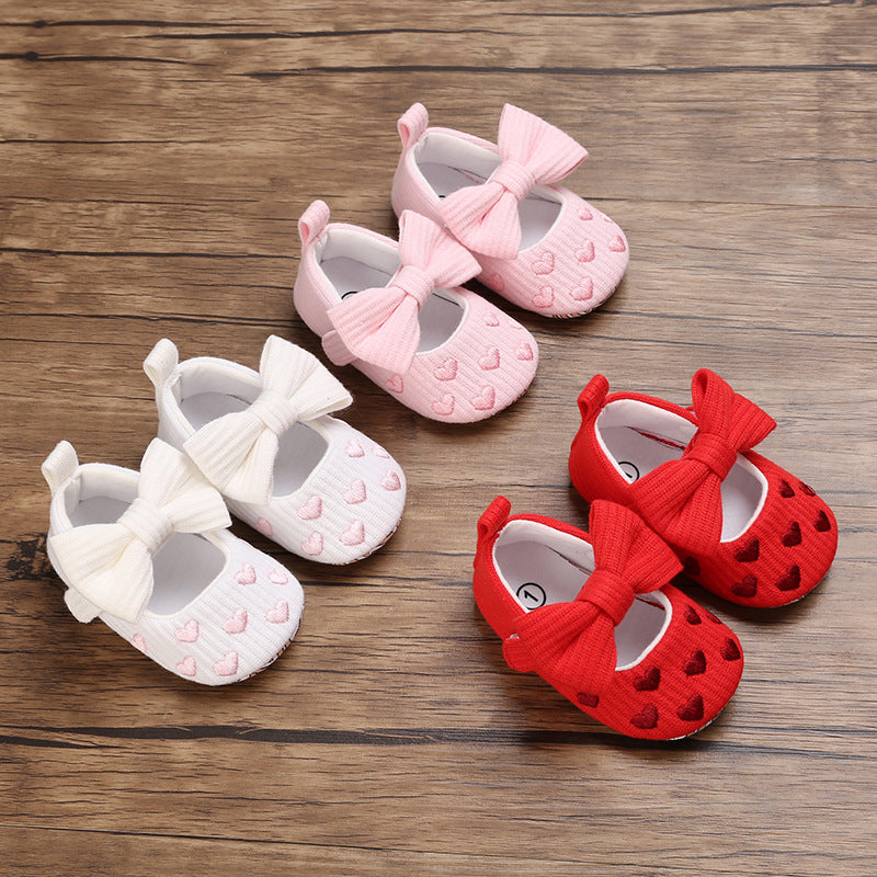 Years Old Baby Cotton Love Pattern Princess Baby Toddler Shoes