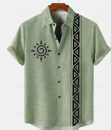 Summer Men's Breathable Four-sided Stretch Short Sleeve
