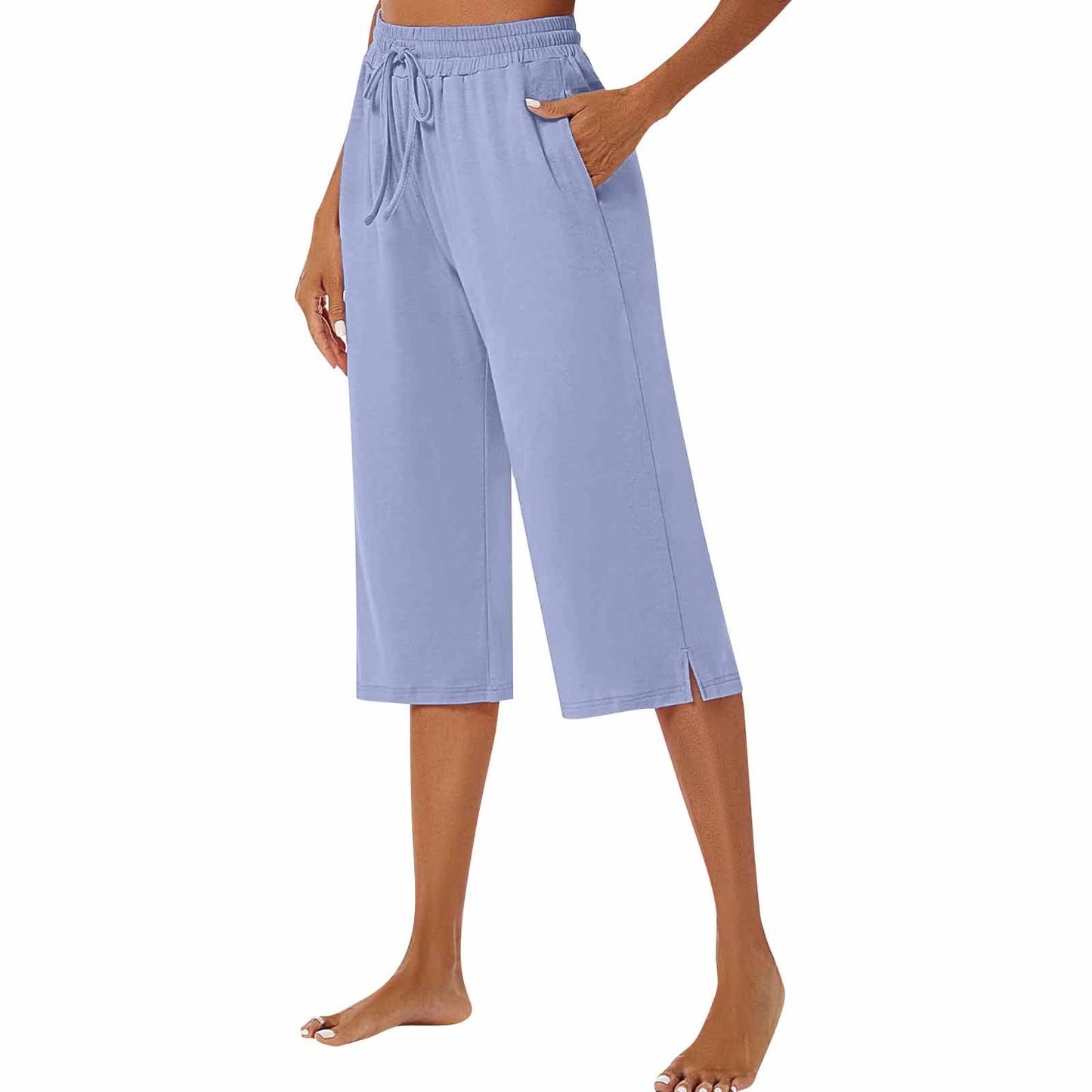 European American Polyester Wide-leg Pants Women's Casual Pants Artistic Retro Drape Slim Shorts