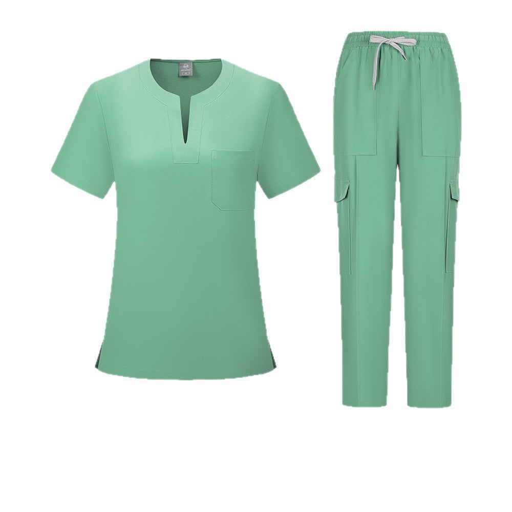 New V-neck Two-piece Medical Work Uniform