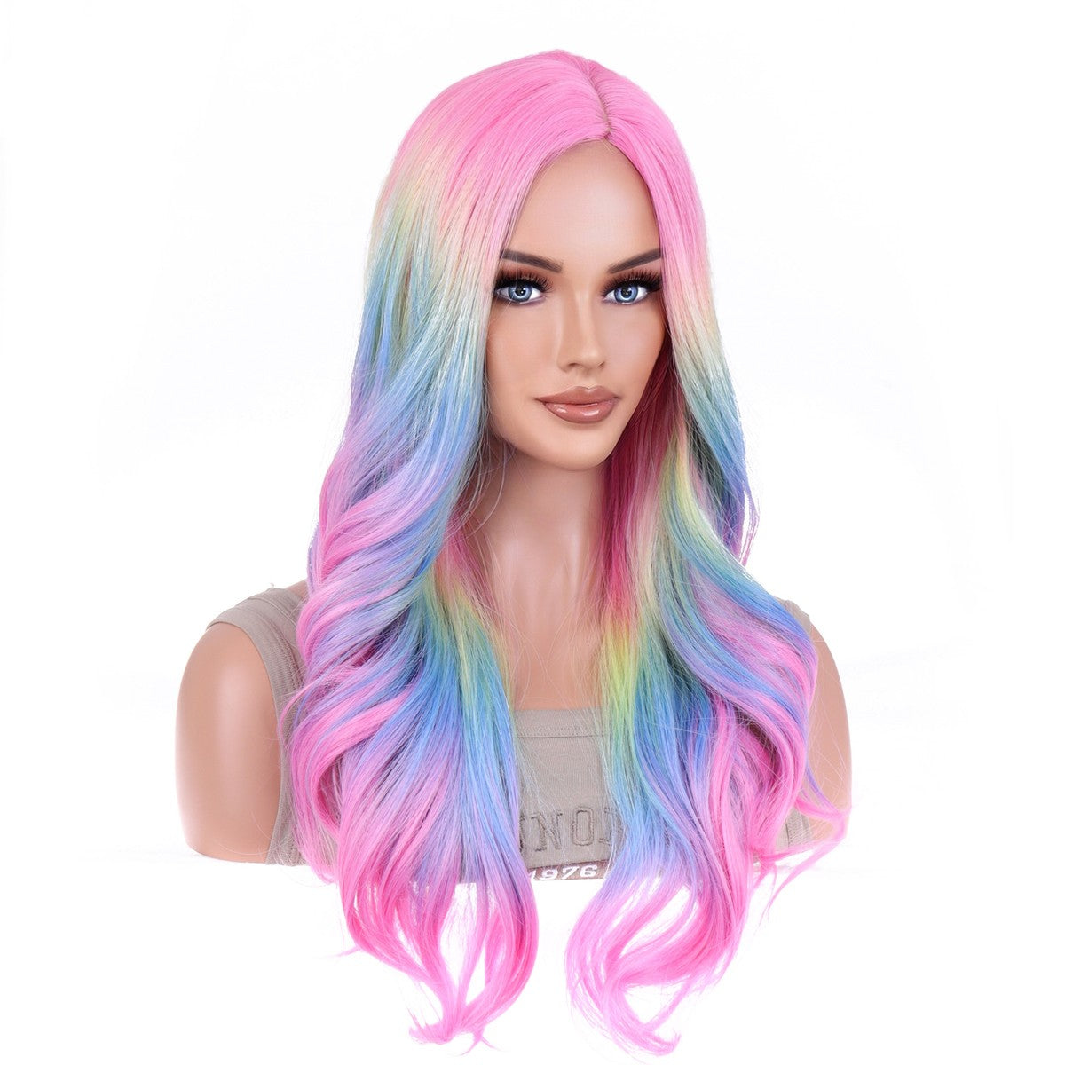 Center-parted Bangs Wig Female Top Pink