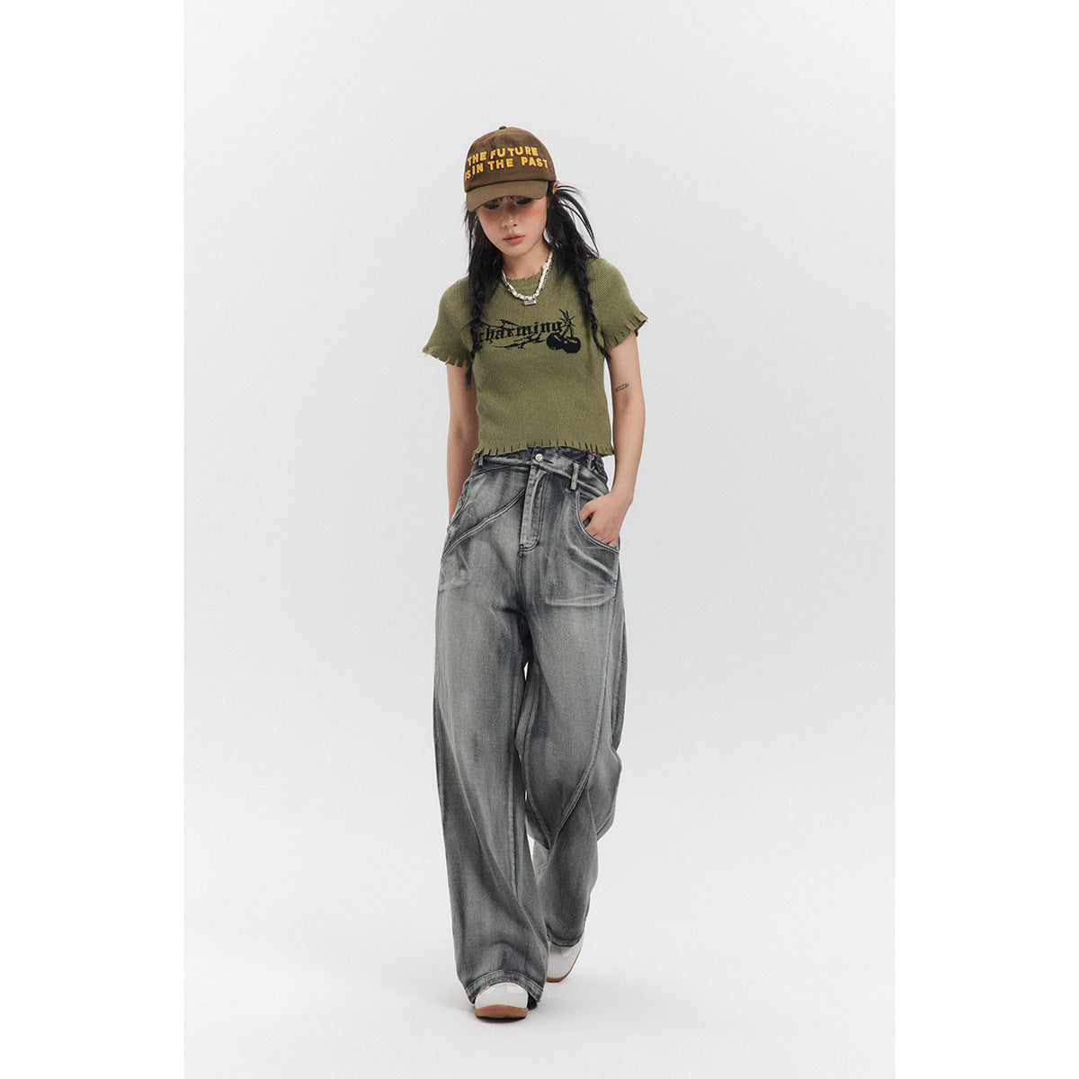 American Style Trend Vintage Heavy Washed Jeans