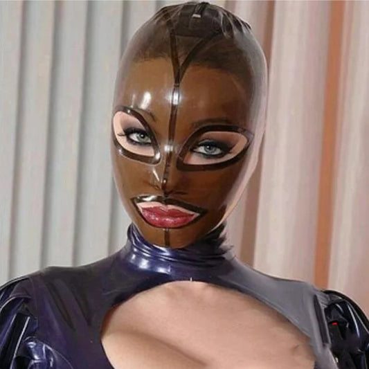 Coco Latex Head Mask Universal Transparent Black