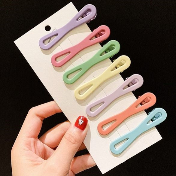 New Purple Girl Heart Pure Color Side Clip Flower Hairpin