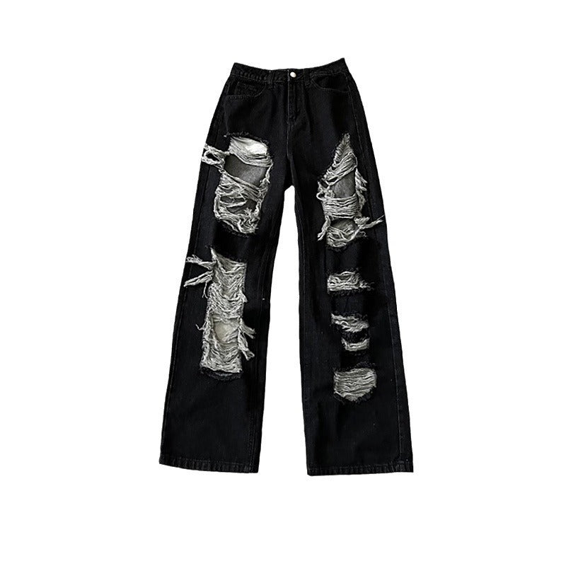Womens Straight-leg Wide-leg Floor-length Pants That Are Loose-fitting And Slimming