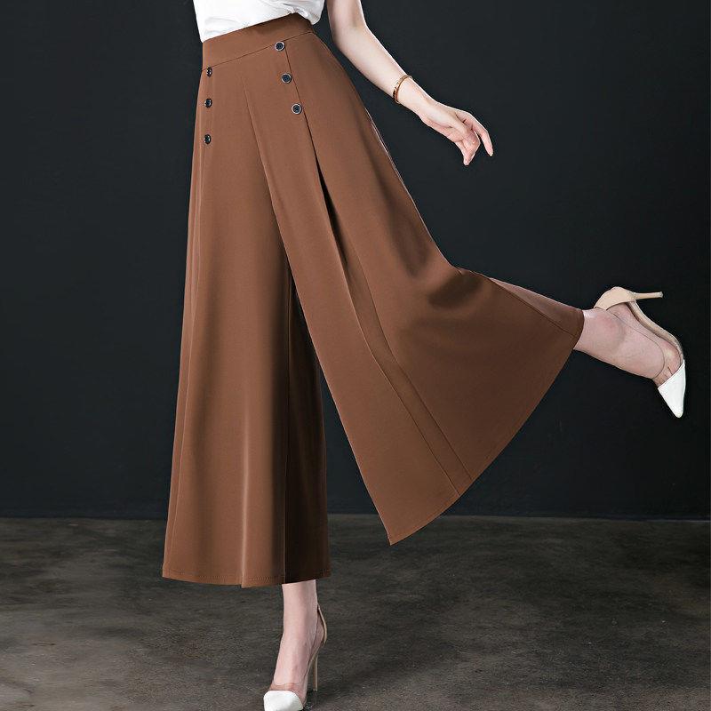 Slim Middle-aged Women's Trousers With Nine-quarter Skirt