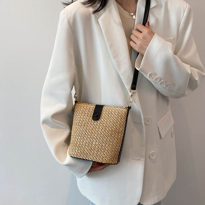 Casual Fashion Woven Bucket Bag