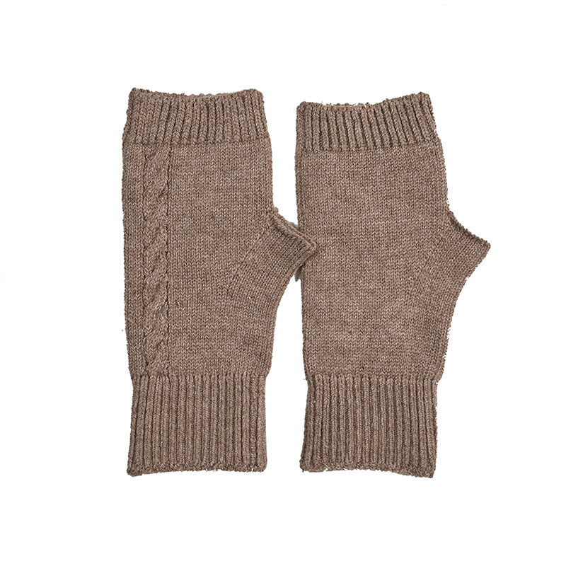 Men's And Women's Wool Thickened Warm Half Finger Gloves