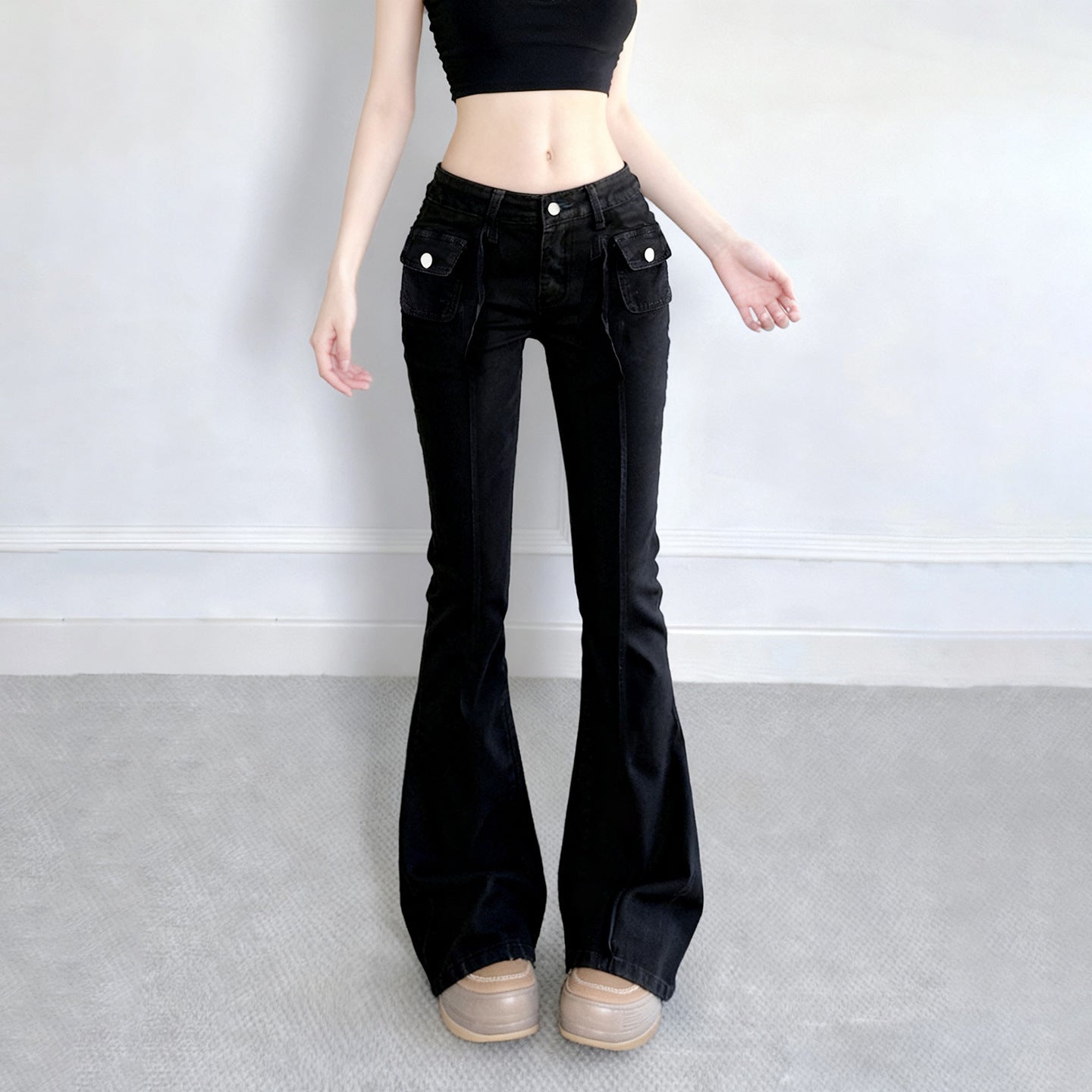 Patchwork Casual Trendy Low-rise Denim Jeans For Sassy Girls