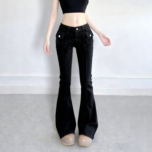 Patchwork Casual Trendy Low-rise Denim Jeans For Sassy Girls