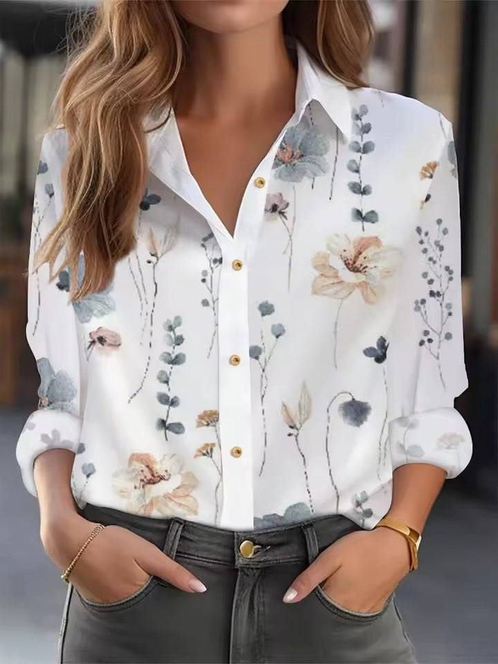 Fashionable Casual Long-sleeve Womens Blouse Versatile And Loose-fitting