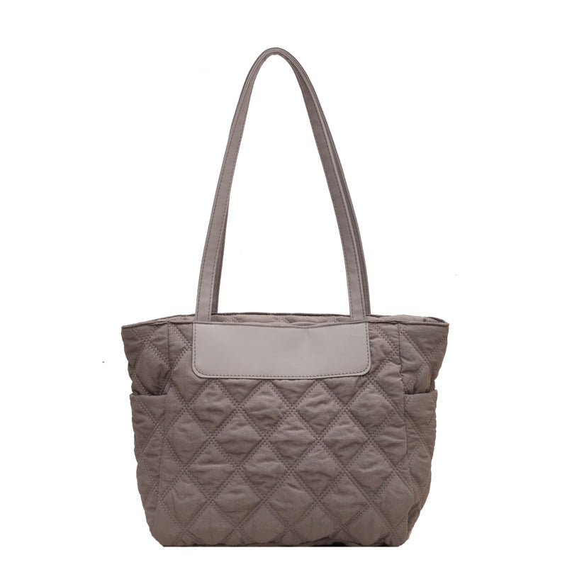 Rhombus Sewing Shoulder Bag Autumn And Winter Winter Luxury Women's Bag High Capacity Casual Commuting Personalized Handbags