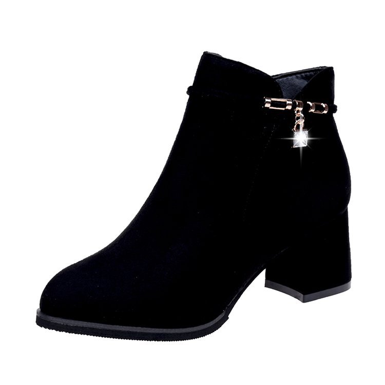 Women's Thick Heel Mid-heel Boots With Side Zip