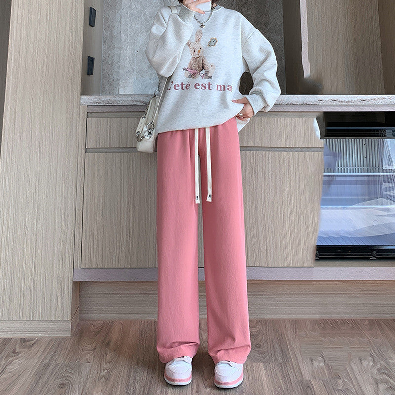 Women's High Waist Loose Straight Casual Knitting Pants