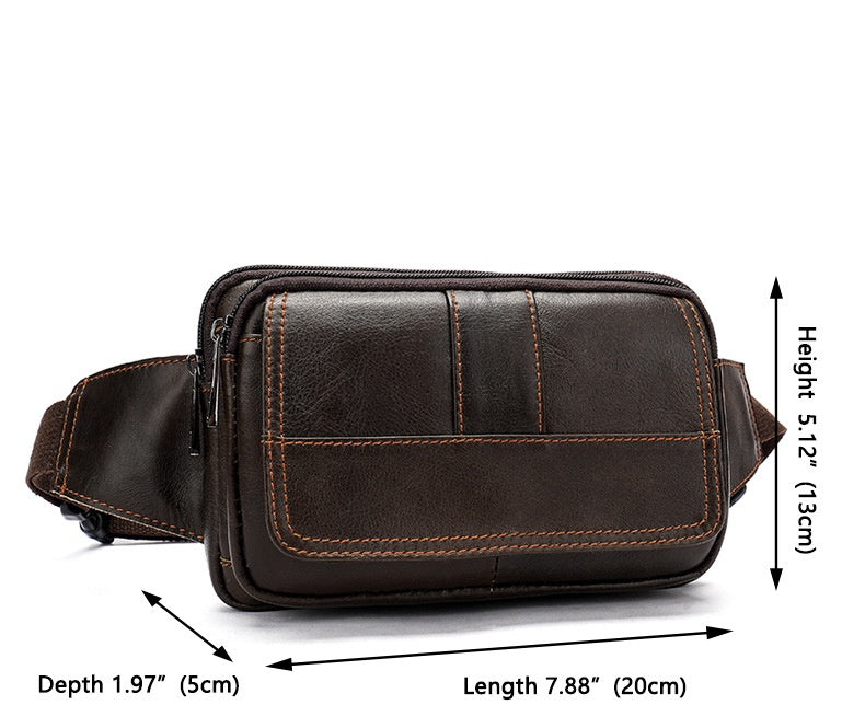 Mænds Første Lags Koskind Udendørs Skuldertaske/Crossbody-taske/Mavetaske