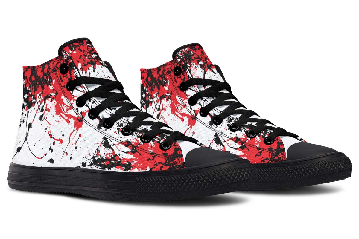 Men's And Women's Fashion Color Printing High-top Canvas Shoes