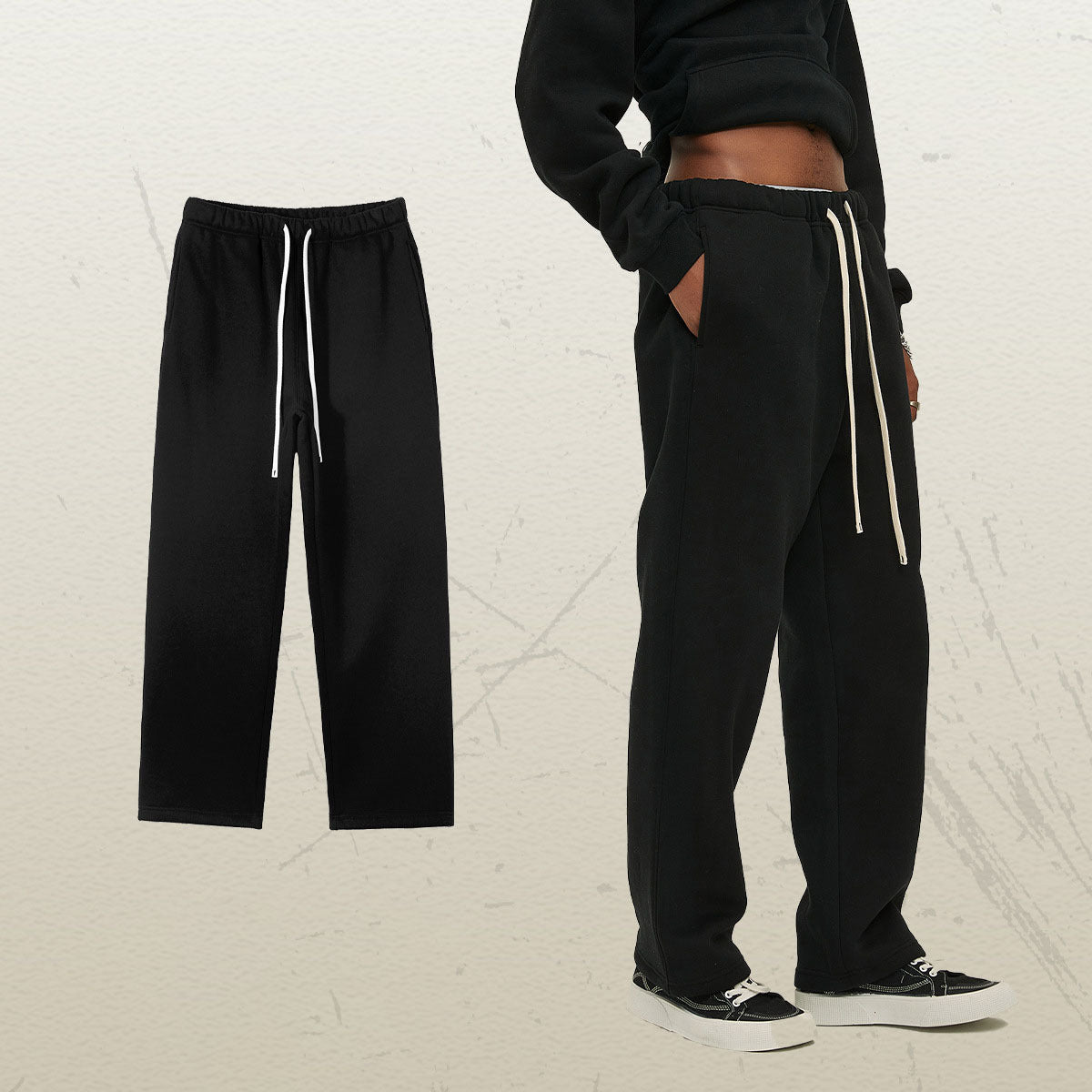 Women's Straight Velvet Solid Color Loose Sports And Leisure Trousers