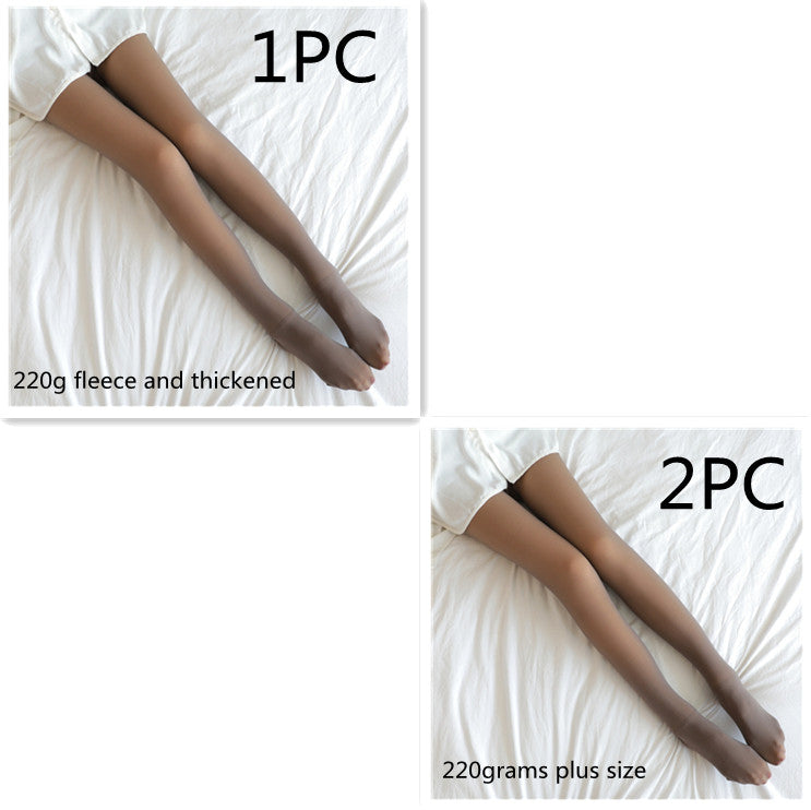 Fake Translucent Plus Size Leggings Fleece Lined Tights Fall And Winter Warm Fleece Pantyhose Women Fleece Lined Pantyhose Thermal Winter Tights