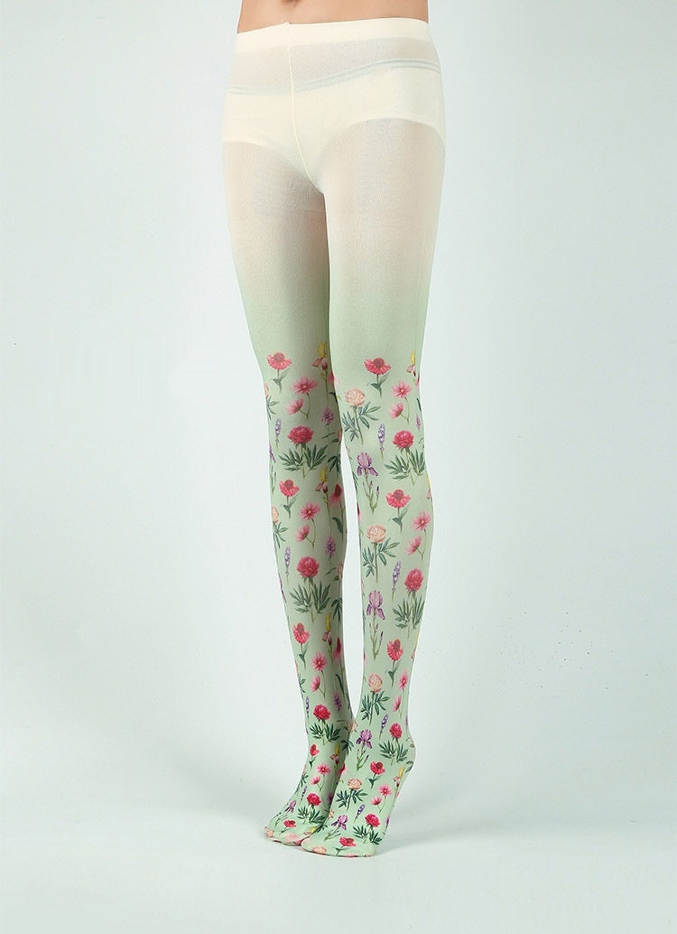 Pastoral Style Gradient Printing Women's Pantyhose