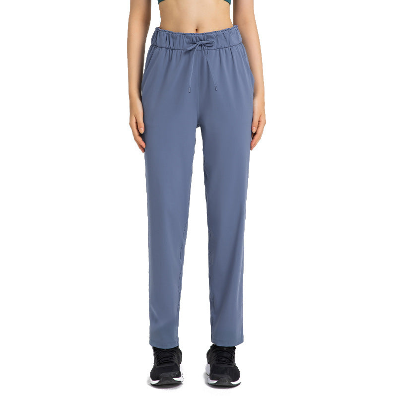 Drawstring Loose Elastic Straight-leg Pants Women