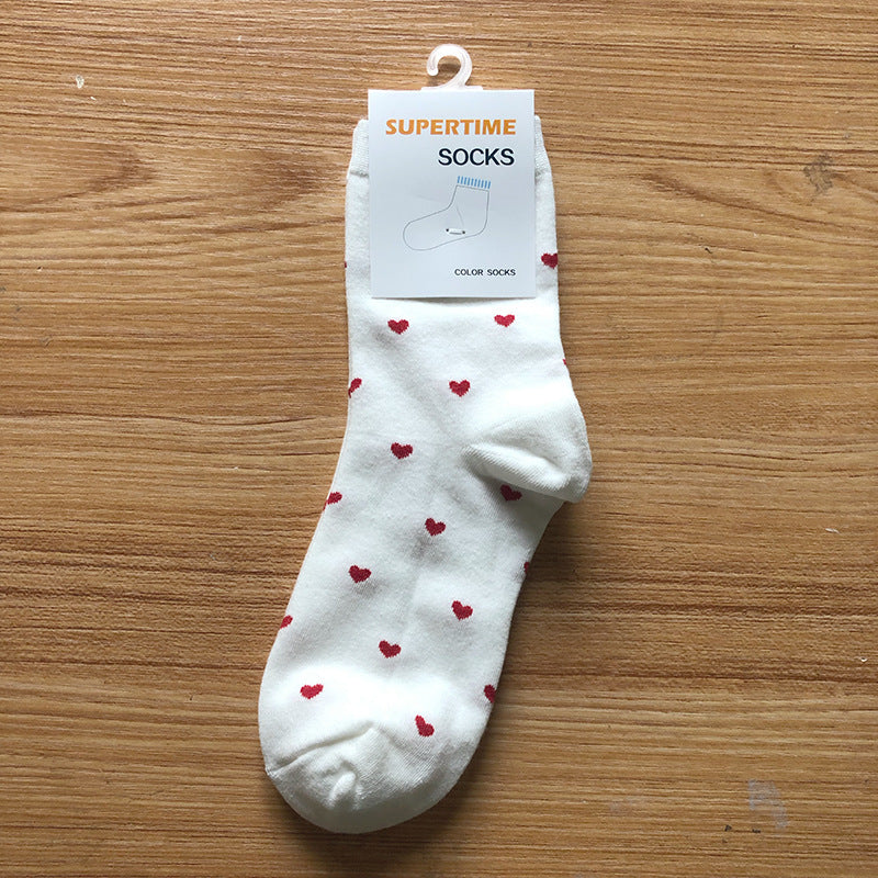 College Style Small Love Cotton Socks