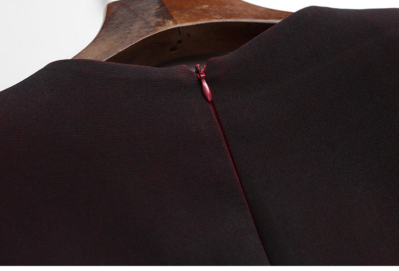 Gradient Red Buttocks Wrapped Dress For Women