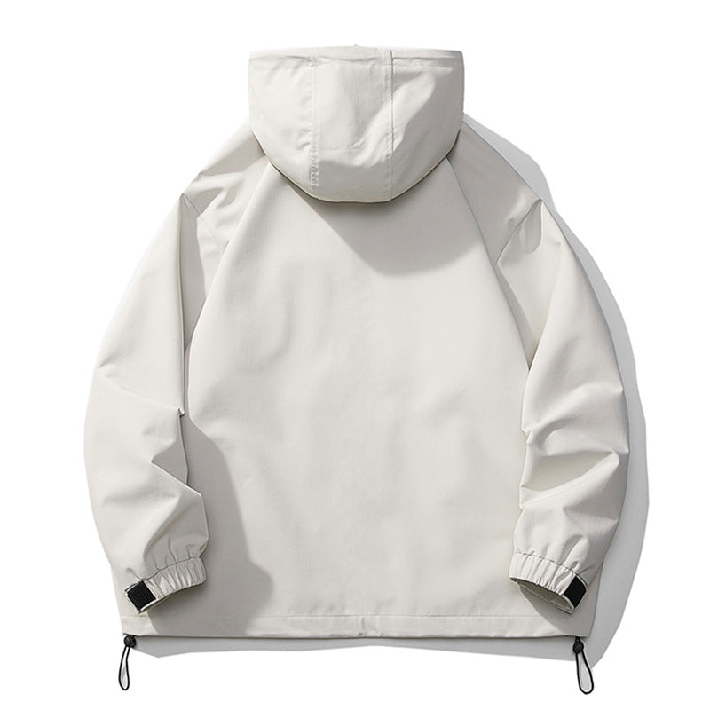 Solid Color Shell Jacket Men's Coat