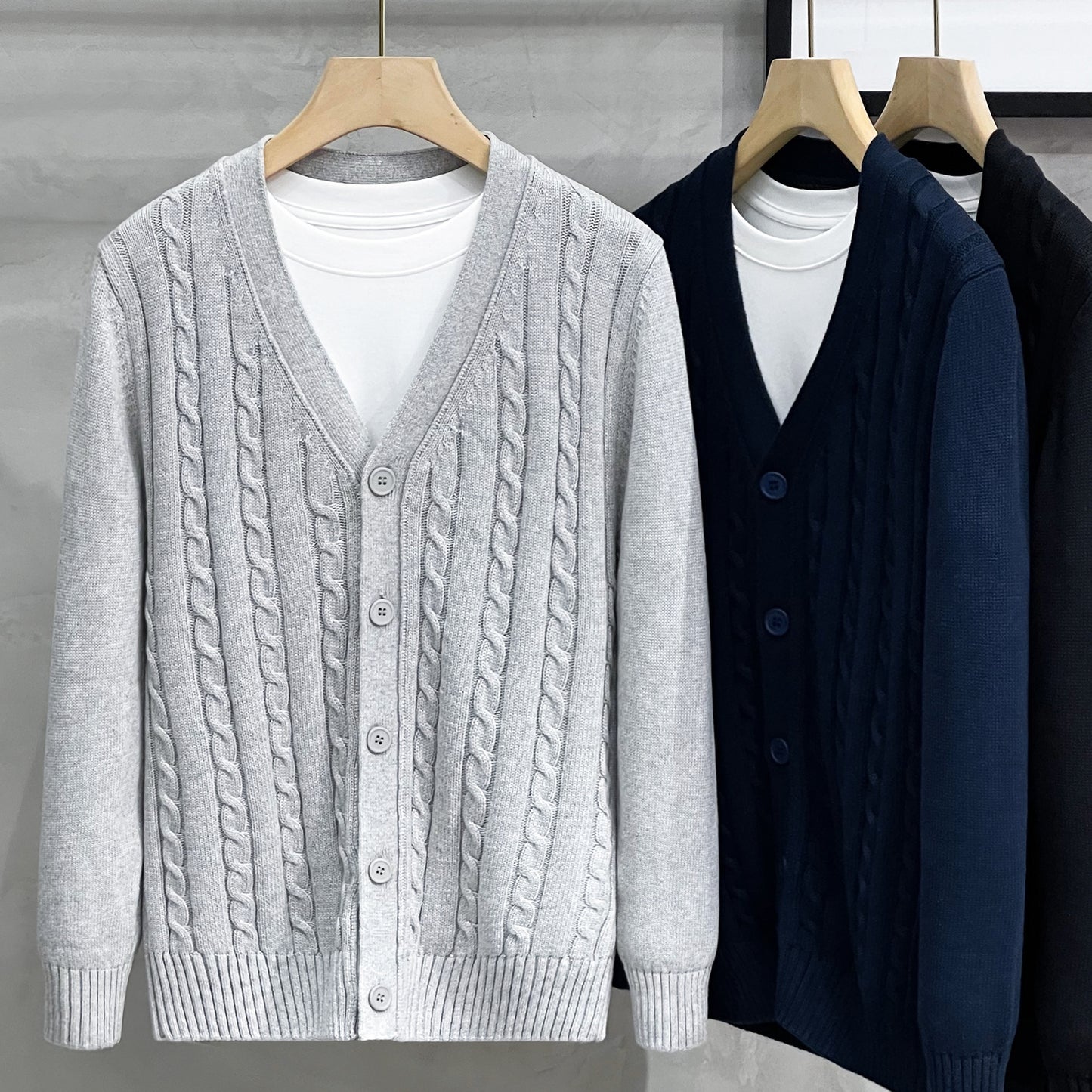 Men's Knitted Autumn And Winter Sweater Casual Jacket